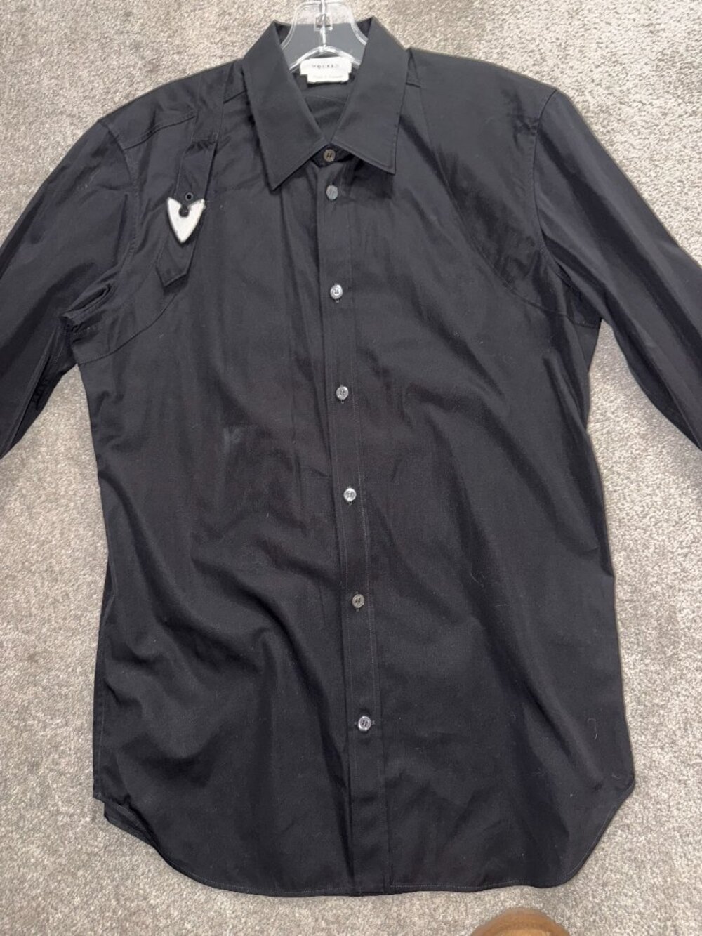 Alexander McQueen Black Long Sleeve Mens Shirt- size 15-1/2/medium. New
